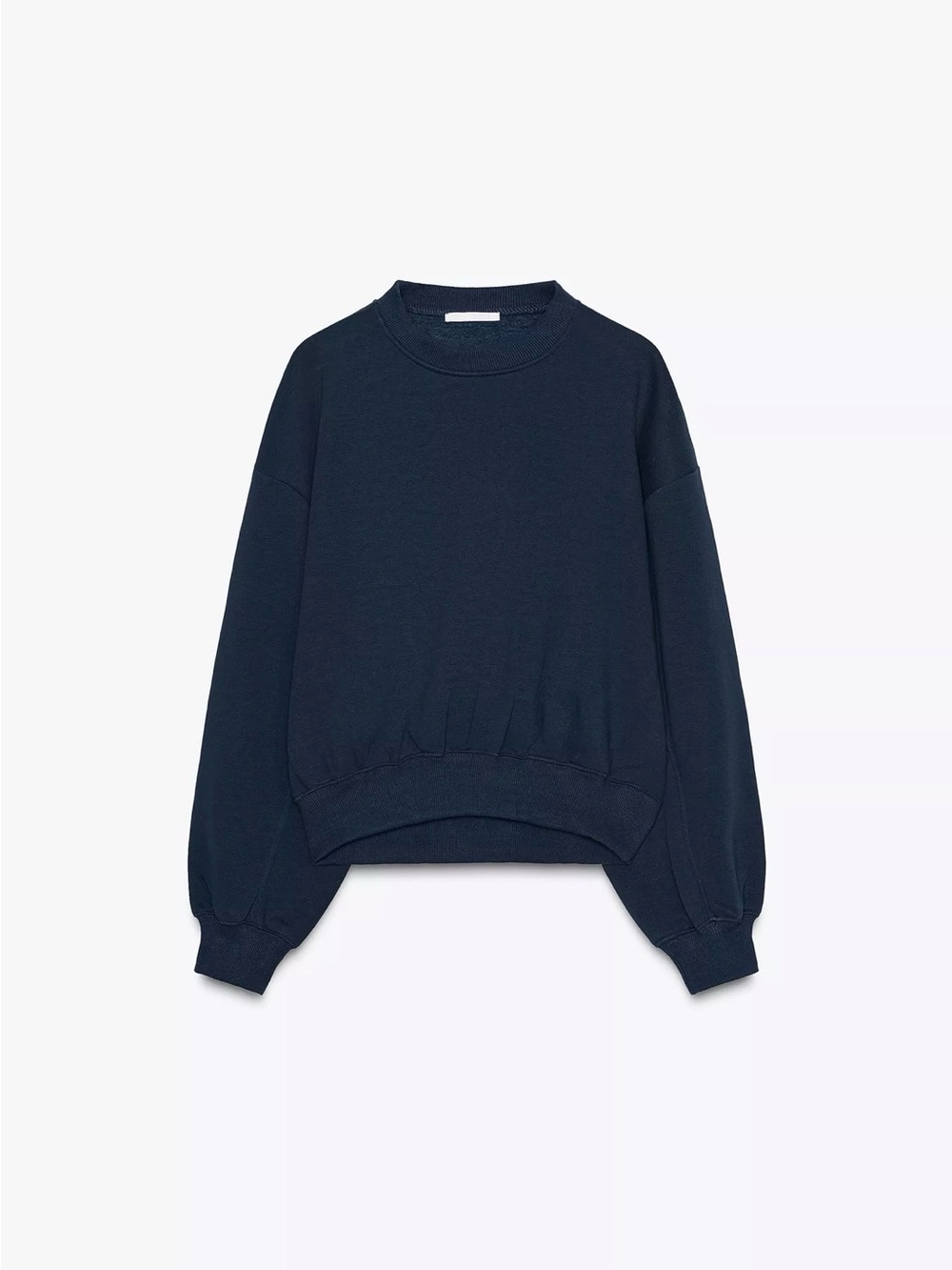 ZARA Navy blue fleece basic sweatshirt